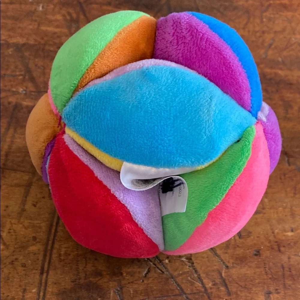 Eeboo Colorful Soft Sensory Chime Crinkle Ball Toy